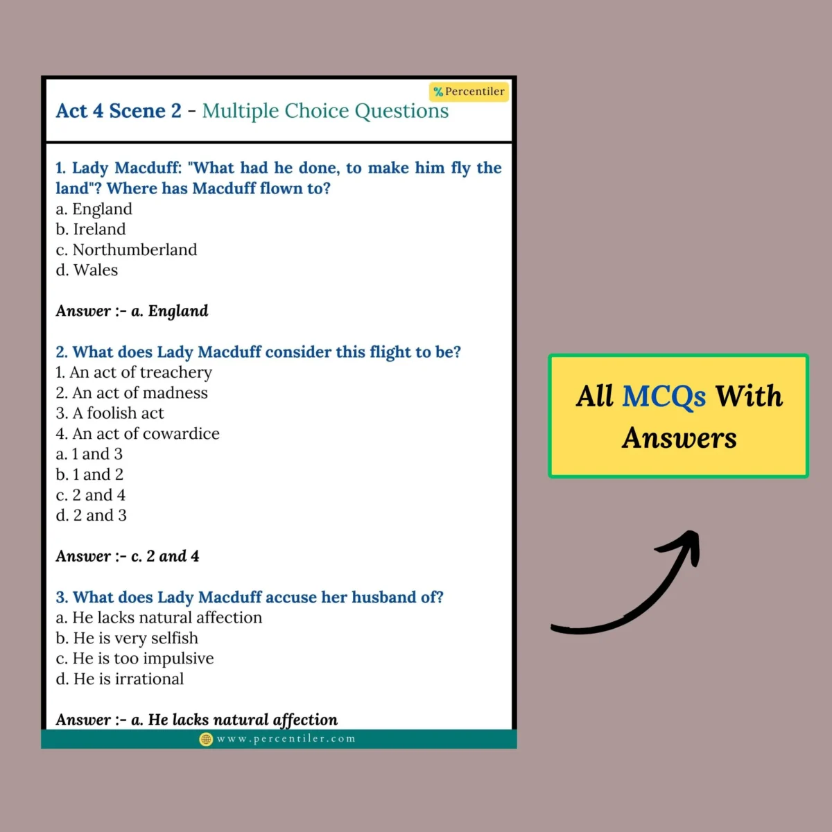 5 ISC Macbeth Workbook Answers ( Evergreen )